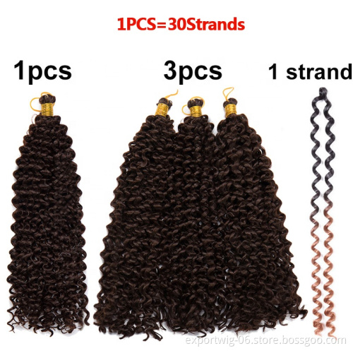 14inch Long Passion Twist Crochet Hair Extensions Synthetic Water Wave Braiding Hair Crochet Braids Golden Beauty